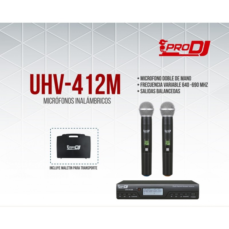UHV412 MICROFONO INALAMBRICO PRODJ DOBLE UHV412 MICROFONO INALAMBRICO PRODJ DOBLE