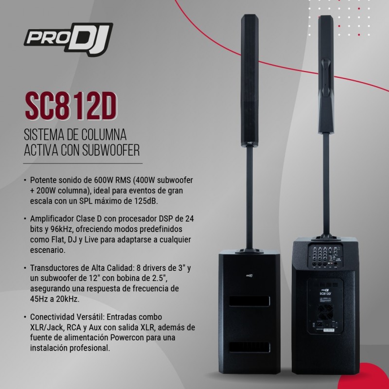 SC812D ALTAVOZ AMPLIFICADO OPTICA PRO DJ