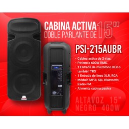 PSI215AUBR ALTAVOZ AMPLIFICADO PRO DJ