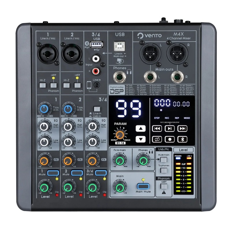 M4X MEZCLADOR PASIVO 4 CANALES CON EFECTO MARCA VENTO