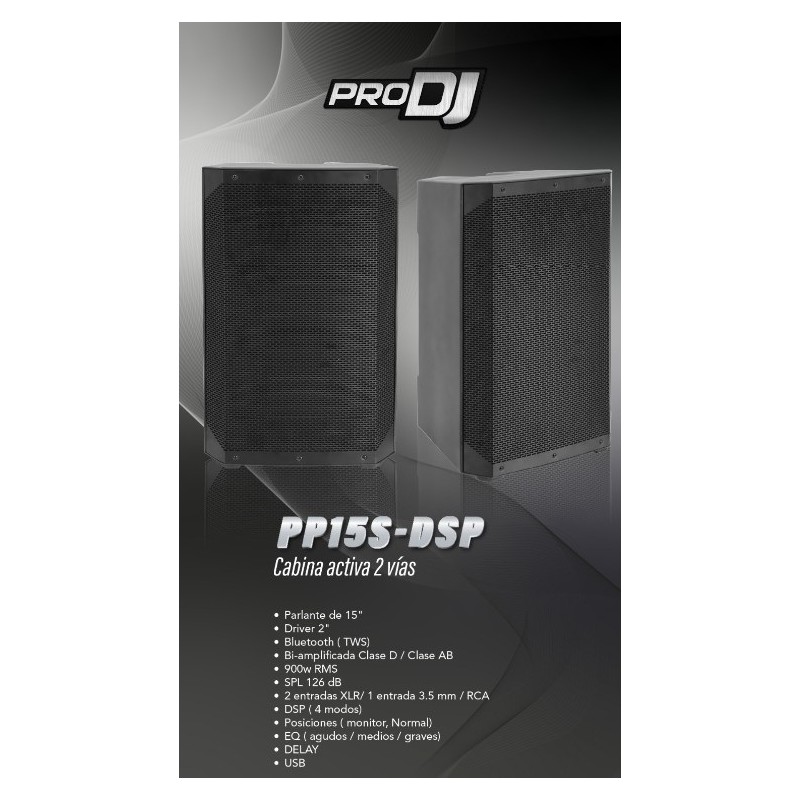 PP15SDSP CABINA ACTIVA DE 15 PULGADAS PRODJ