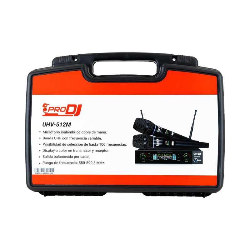 Micrófono Inalámbrico Doble UHV-512M PRO DJ | UHF 100