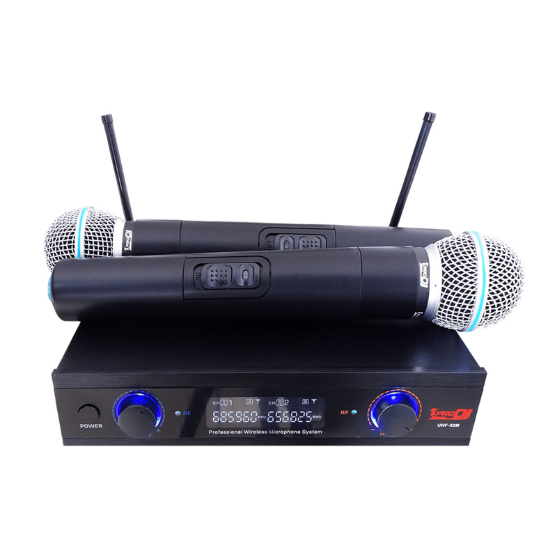 UHF32M MICROFONO PRO DJ DOBLE MANO